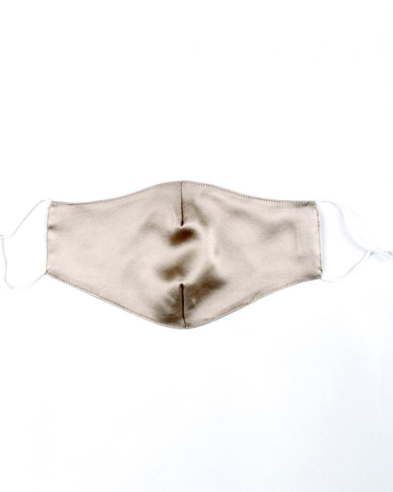 

Solid Breathable Silk Mouth Mask Washable And Reusable, Champagne