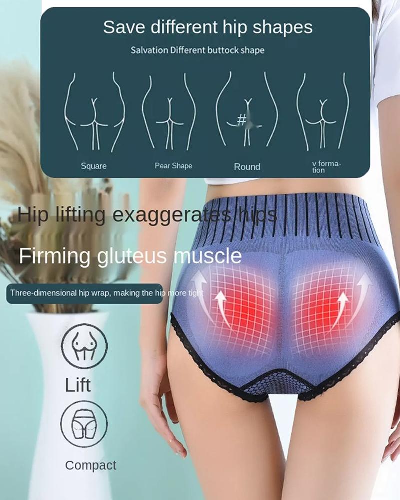 

High Waist Hip Lift Body Sculpting Panties Antibacterial Menstrual Crotch Seamless Underwear, Blue