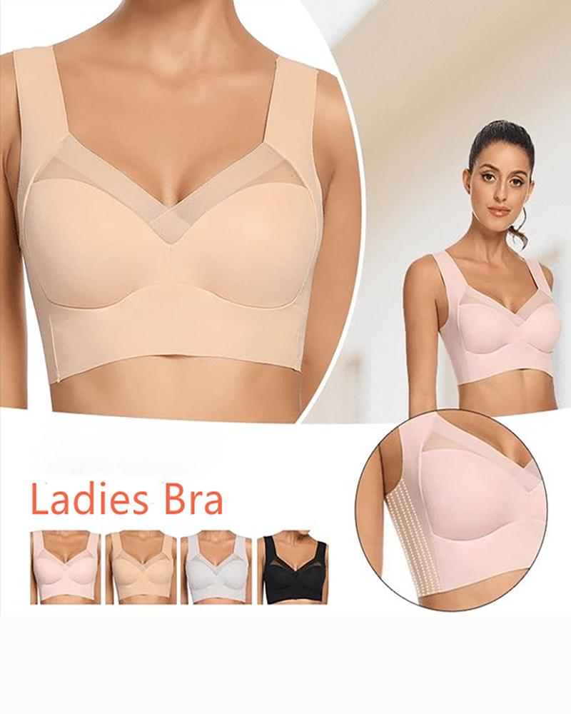 

Wirefree Padded Bras Full Coverage Seamless Pullover Sports Bralette, Nude