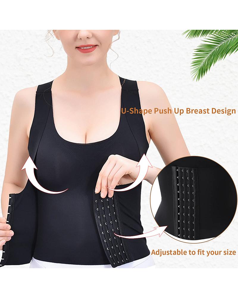 

Tommy Control Adjustable Waist Clincher Front Waist Trainer Bra, Black