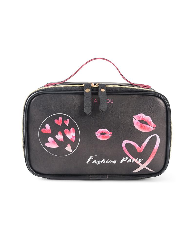 

Heart Letter Print Makeup Travel Storage Bag, Style5