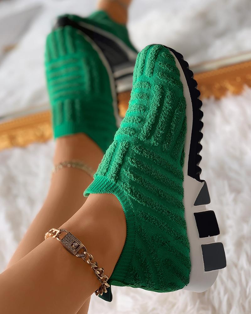 

Fluffy Patch Slip On Sneaker, Green