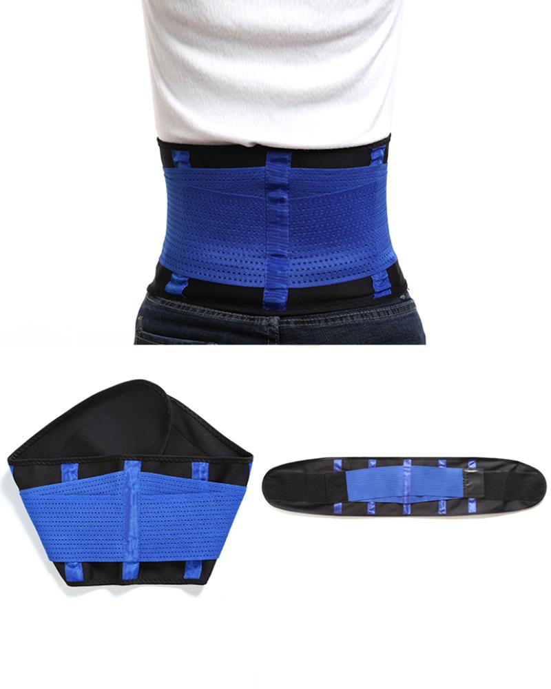 

Color Block Breathable Waist Trainer Velcro Corset Belt, Blue