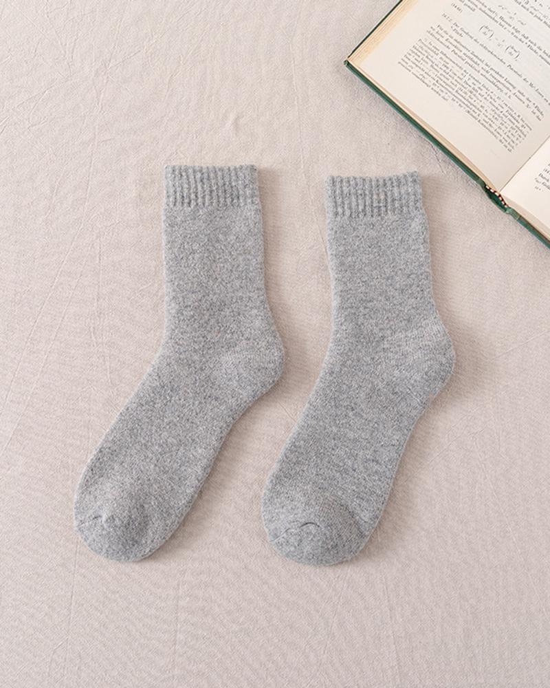 

1Pair Fleece Lined Thermal Socks, Gray