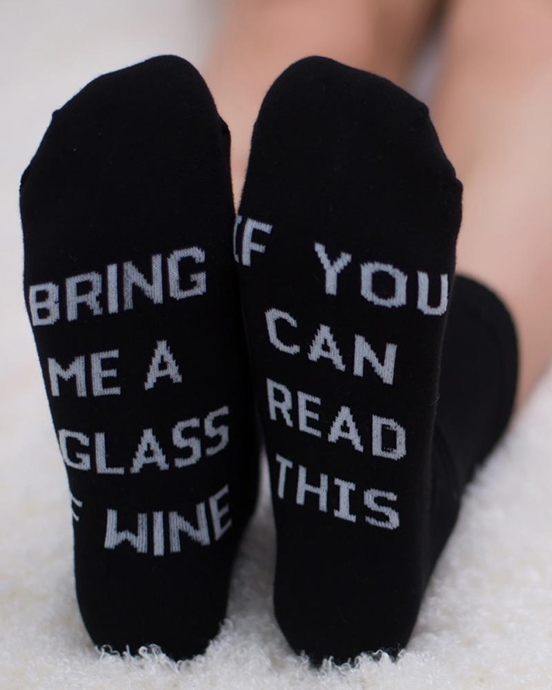 

1Pair Christmas Letter Print Socks, Style6