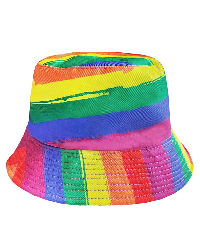 

Colorful Colorblock Reversible Double-Side-Wear Bucket Hat, Style4