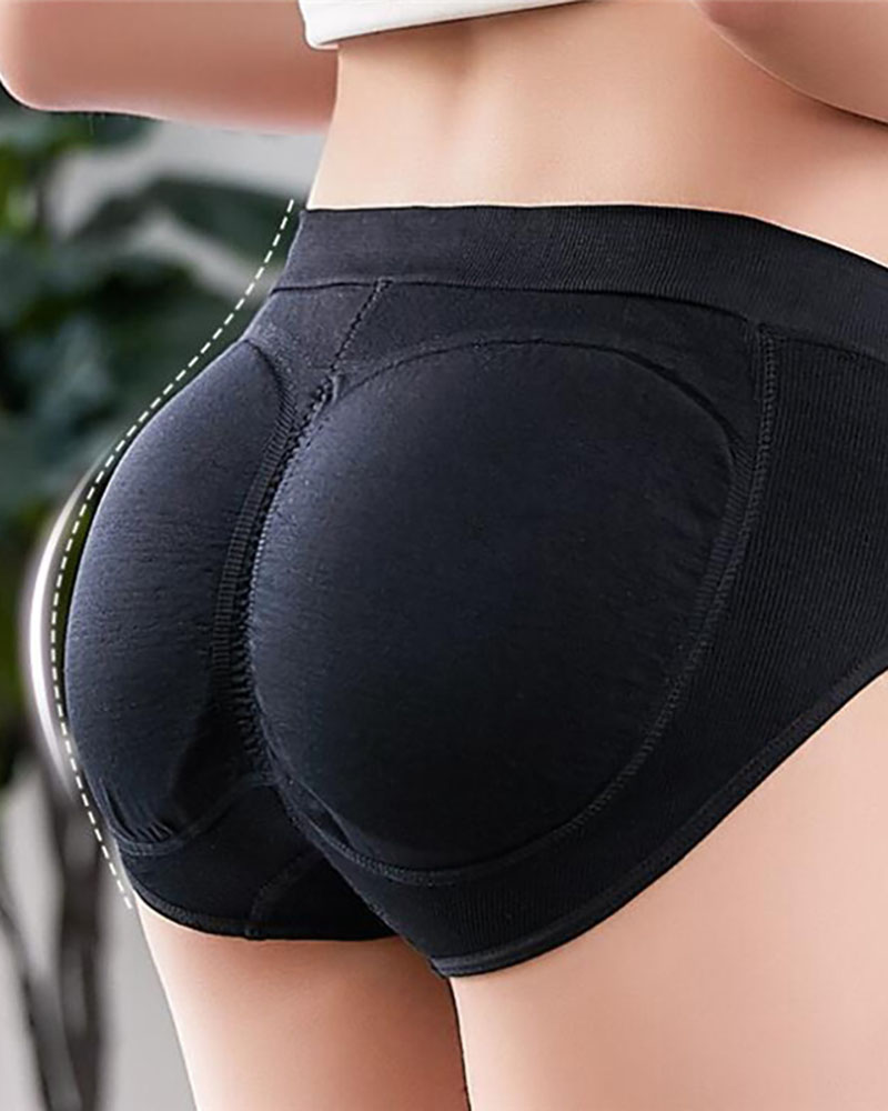 

Seamless Padded Panties Buttocks Push Up Underwear Butt Lift Briefs, Black