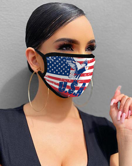 

Flag / Animal / Letter / Lip Print Breathable Mouth Mask Washable And Reusable, Style10