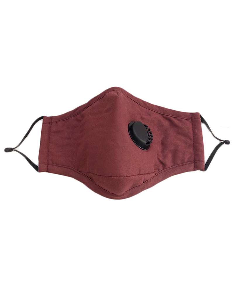 

Breathing Washable Ear Loop Valve Face Mask, Wine red