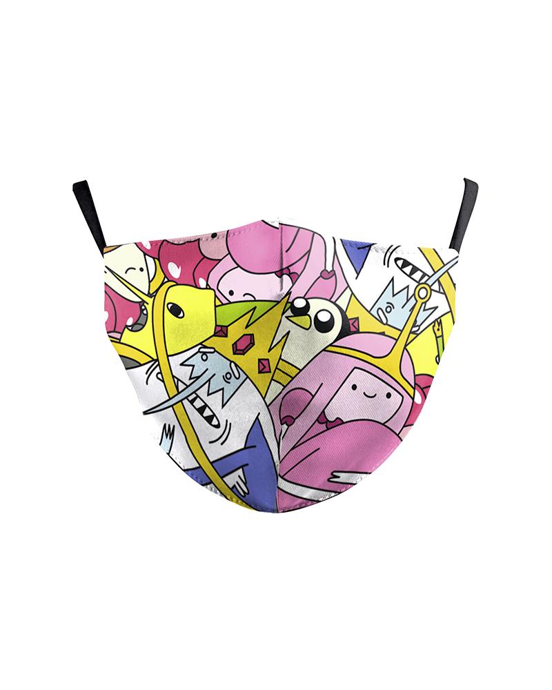 

Cartoon Print Colorblock Breathable Face Mask, Pink