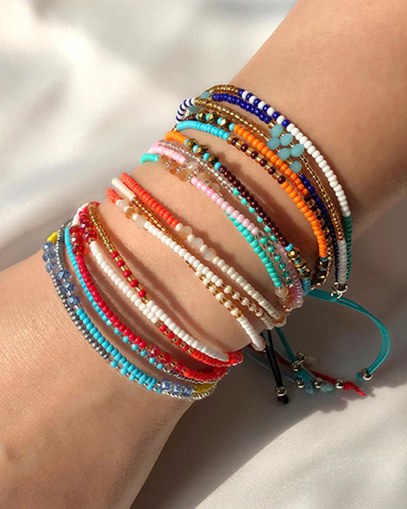 

1pc Bohemian Multi-layer Beaded Braided Bracelet, Style1