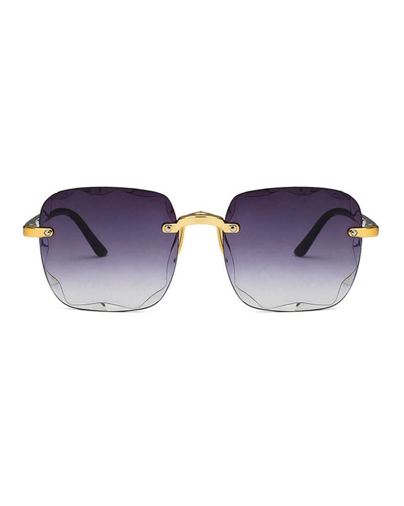 

1Pair Square Rimless Ombre Lens Sunglasses, Gray