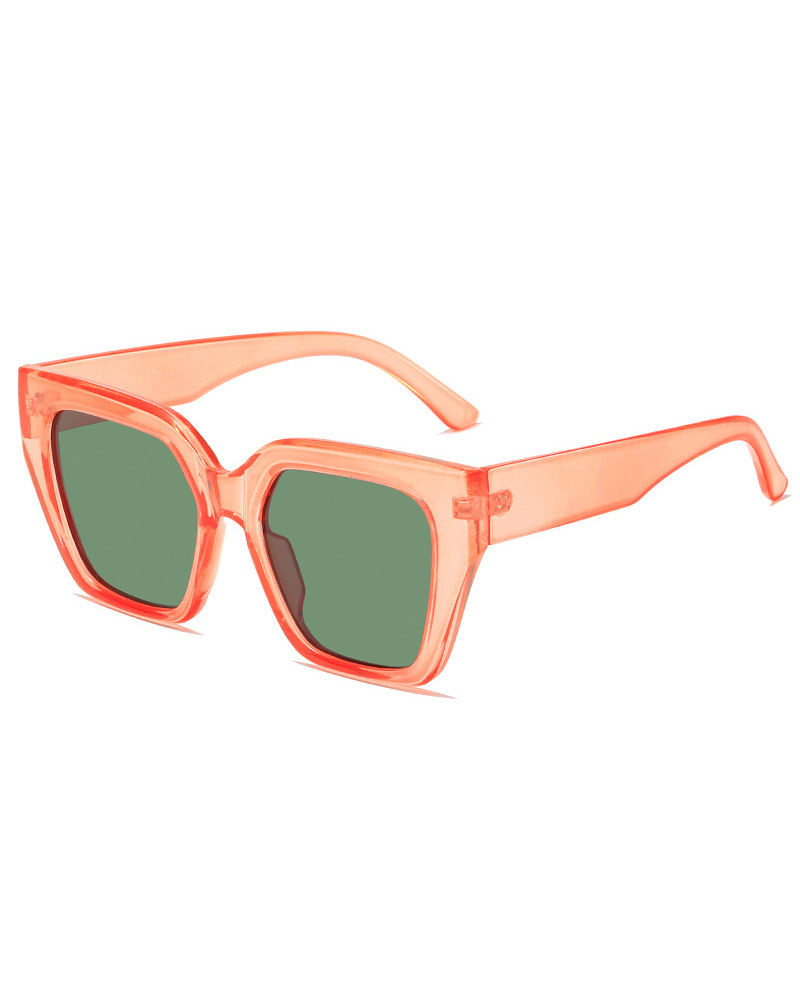 

Square Frame Contrast Paneled Sunglasses, Orange
