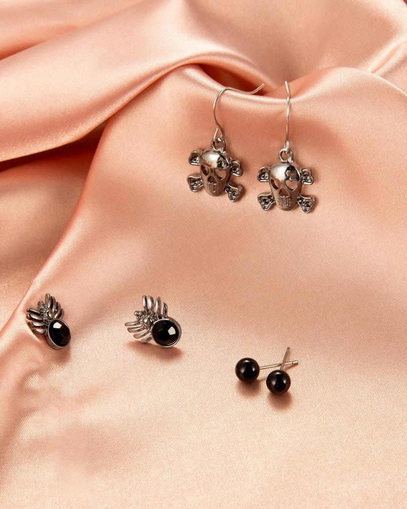 

3pairs Halloween Mixed Pattern Earring Set, Style1