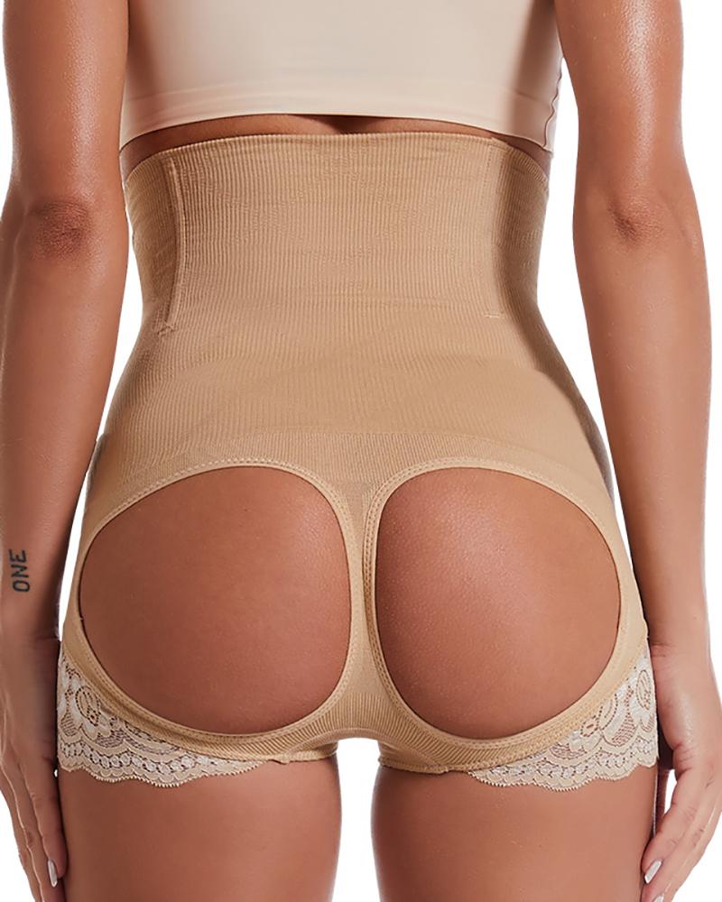 

Hourglass Figure Butt Lifter Shaper Panties Tummy Control High Waisted BoyShort, Nude