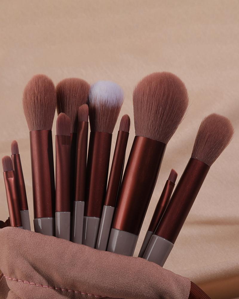 

13pcs Make Up Brush Set With Case, Wine red