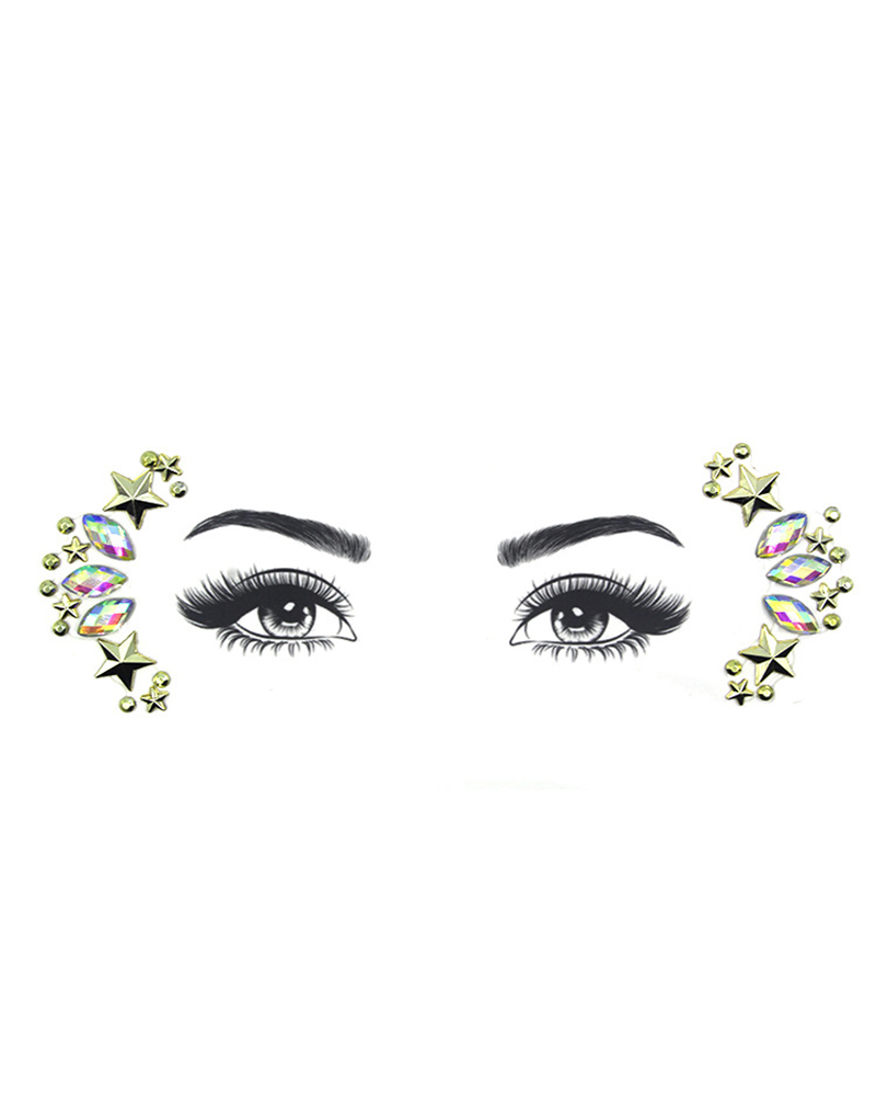 

Face Gems Tattoo Stickers Acrylic Crystal Glitter Stickers, Style3