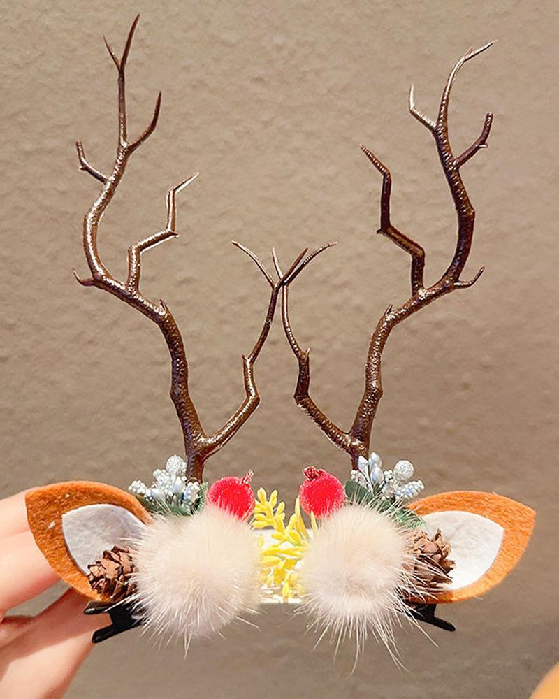 

1Pair Christmas Hair Clips Antlers Hairpins Hair Accessories Headpiece Party Ornament Xmas Gift, Style5