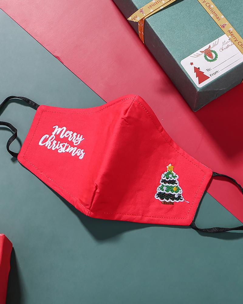 

Christmas Pattern Embroidery Face Mask With Filter For Kids, Style8