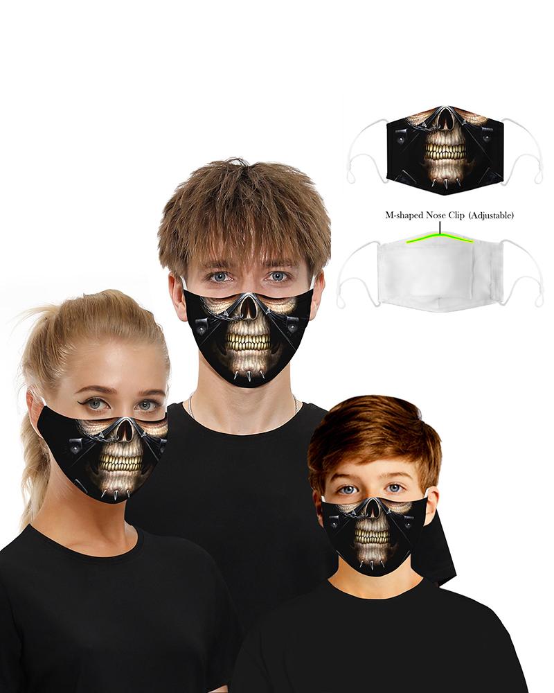 

Skull Print Breathable Mouth Mask Washable And Reusable, Style2