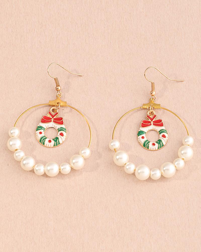 

Christmas Socks / Tree / Moose Pattern Beaded Drop Earring, Style3