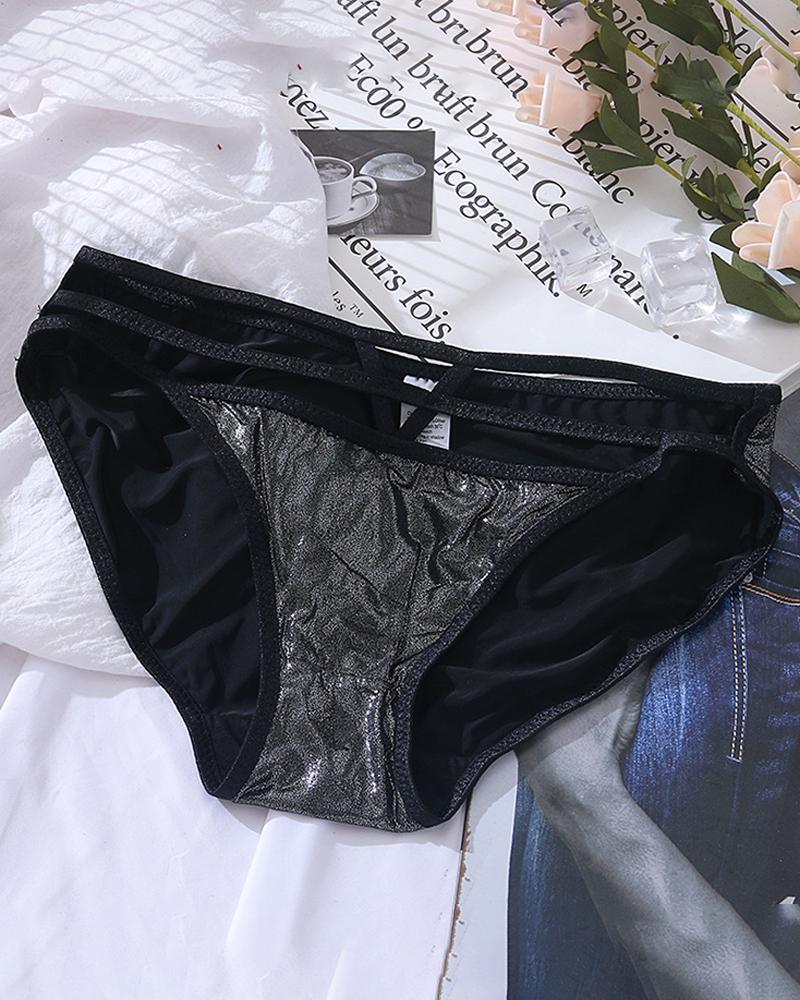 

String Panty Workout Seamless Slip Briefs Thongs Fitness Intimates Underwear, Black