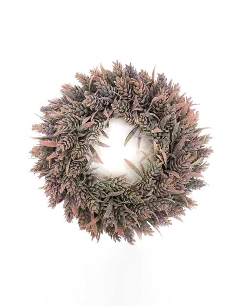 

Christmas Pine Cones Wreath Artificial Garland Wreath Handmade Home Door Wall Hanging Decoration For Wedding Christmas Party, Purple