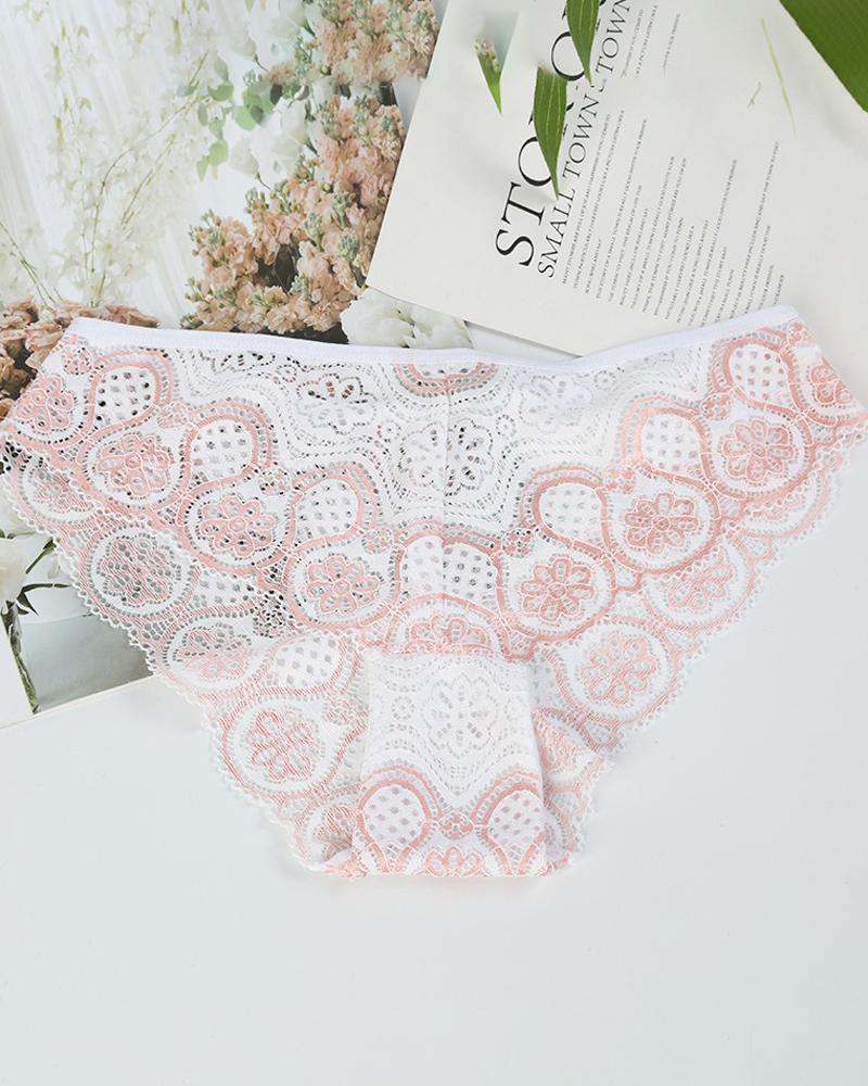 

Lace Skinny Low Waist Panties, White