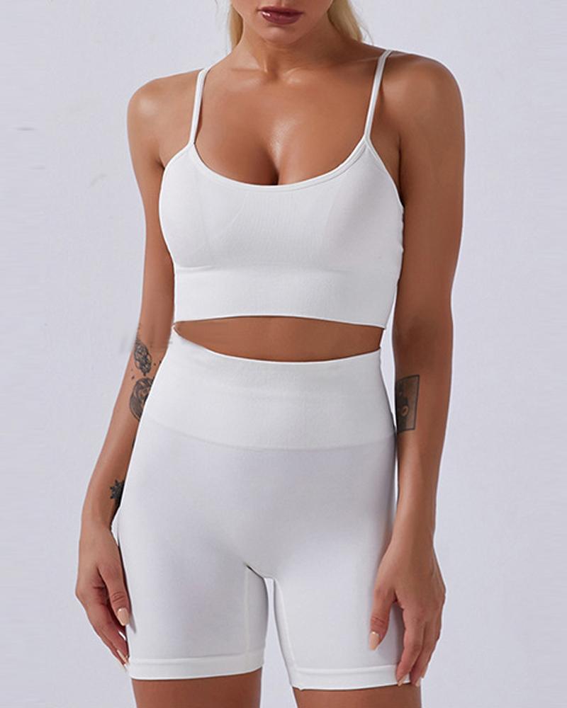 

High Waist Butt Lift Seamless Active Set, White