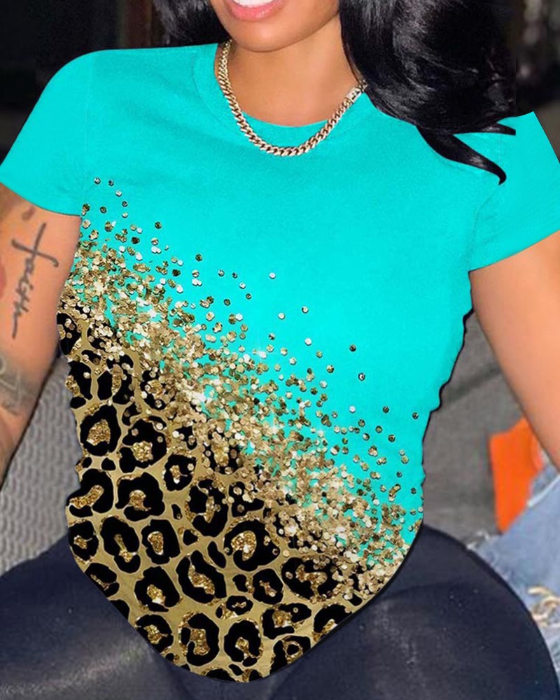 AM023076  LEOPARD PRINT TEE
