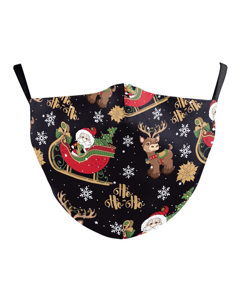 

Christmas Print PM2.5 Filter Breathable Face Mask, Style1