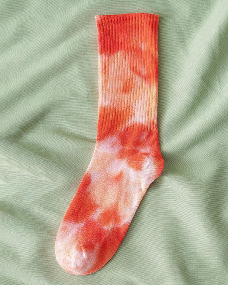 

1Pair Tie Dye Print Long Socks, Style4