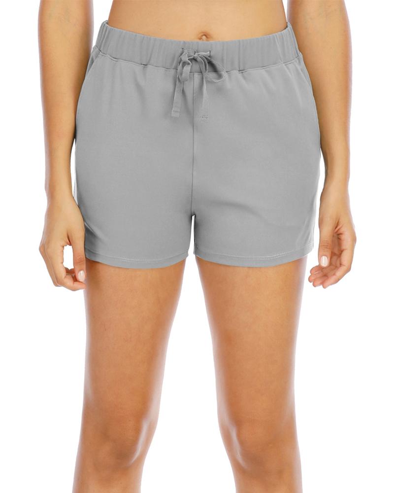

Drawstring Solid Color Quick-drying Sport Short Pants, Gray