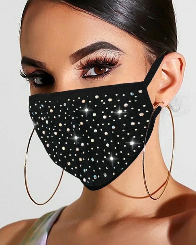 

Studded Glitter Breathable Mouth Mask Reusable, Style4