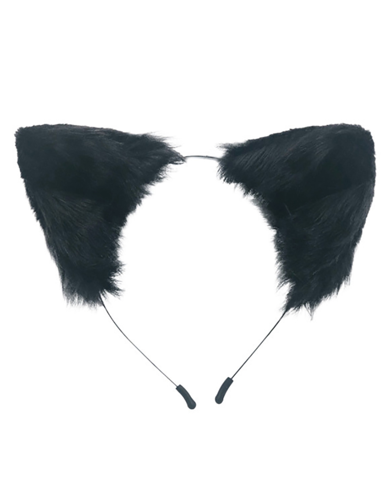

Fluffy Ear Design Headband, Black