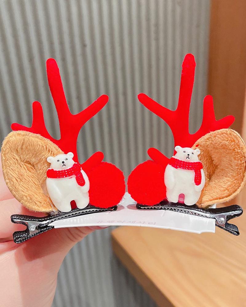 

1Pair Christmas Hair Clips Antlers Hairpins Hair Accessories Headpiece Party Ornament Xmas Gift, Style2