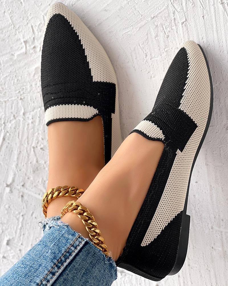 

Slip On con puntera en punta, transpirable y con bloques de color, Black