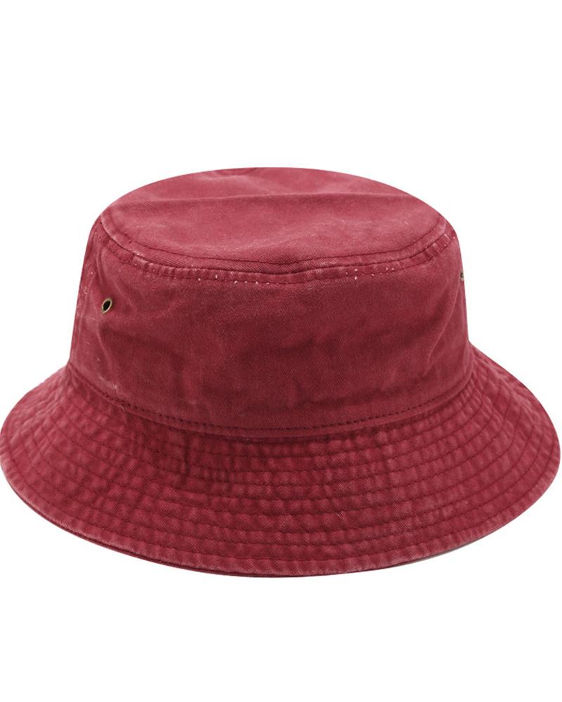 

Solid Color Sun-protection Fisherman's Hat, Wine red