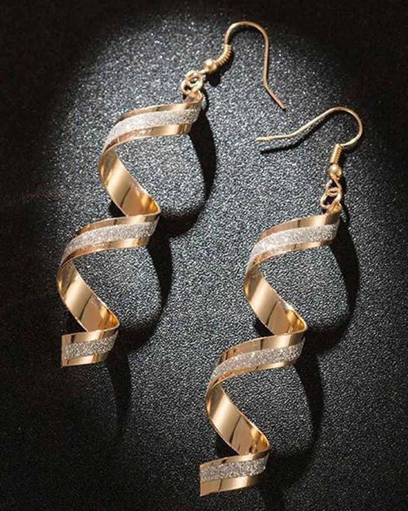 1Pair Twisted Dangle Hook Earrings