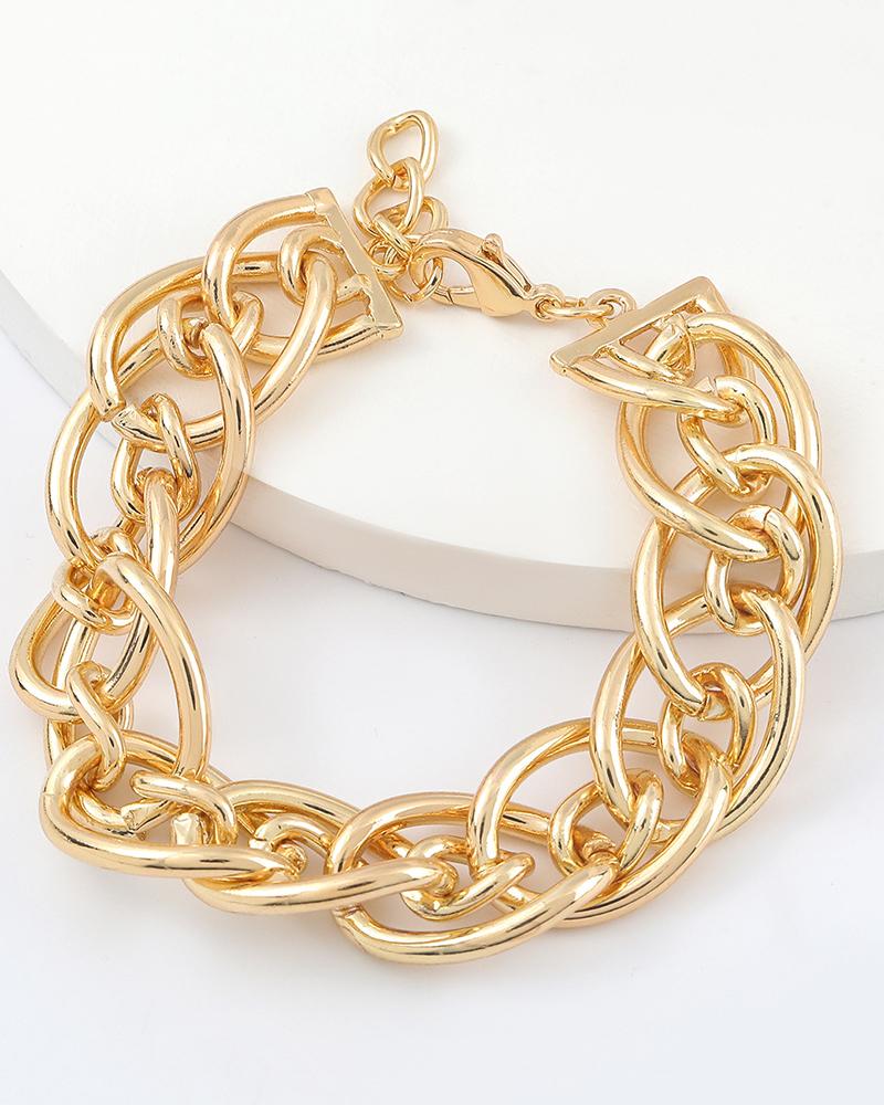 

Geometric Chain Bracelet, Gold