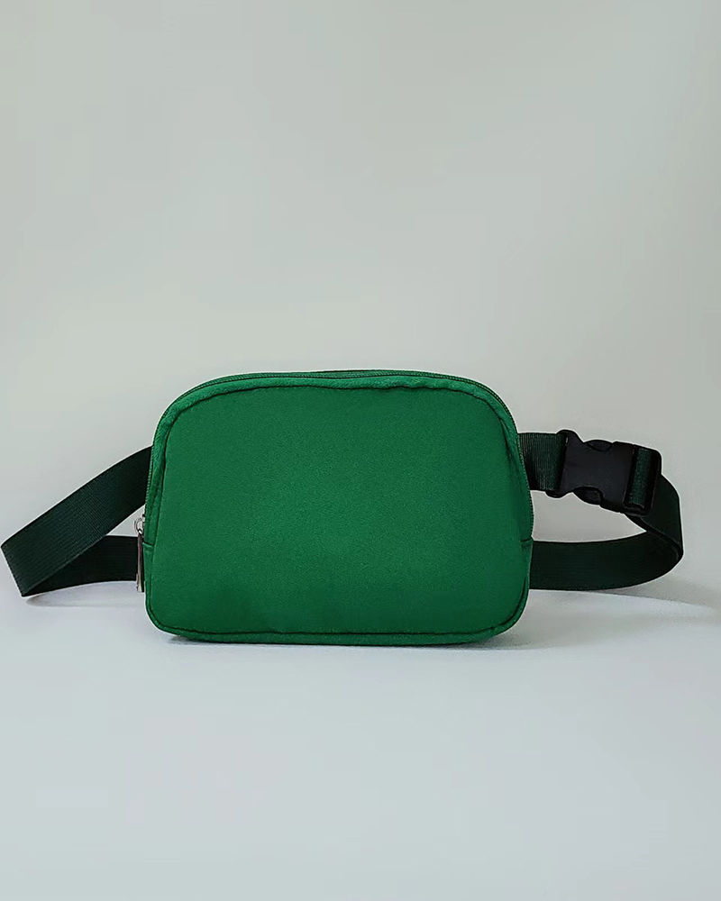 

Women's Fanny Pack Zipper Design Yoga Crossbody Belt Bag, Green