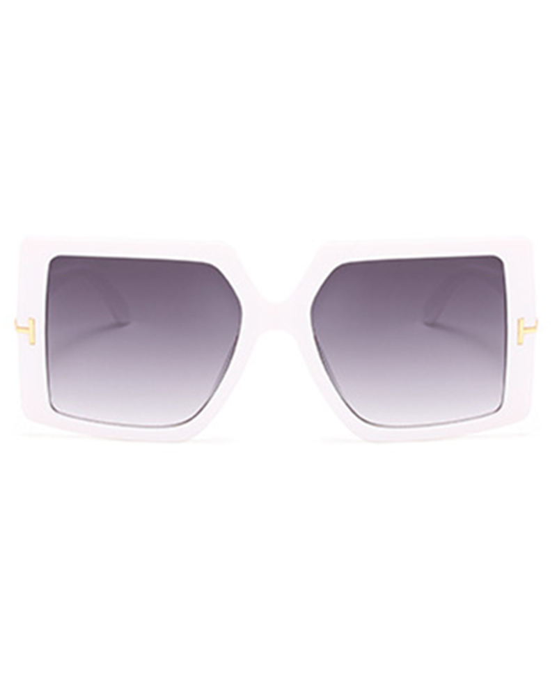 

1Pair Ombre Oversized Wide Fashion Shades Square Frame Sunglasses, White