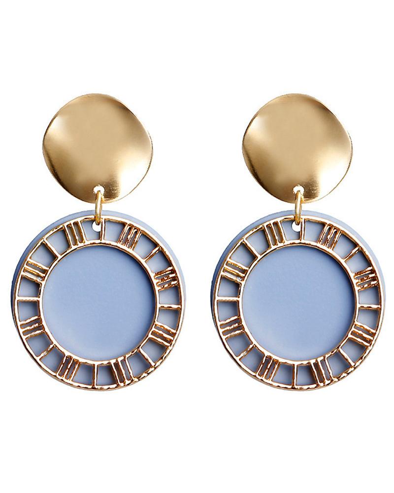 

1Pair Geometric Patten Vintage Dangle Earrings, Blue