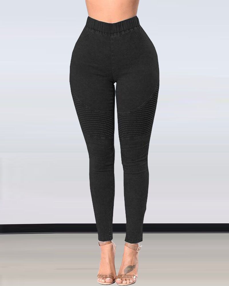

High Waist Butt Lift Skinny Jeans, Black