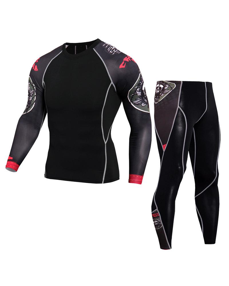 

Cartoon Print Quick-drying And Breathable Skinny Long Sleeve Active Sets, Style11