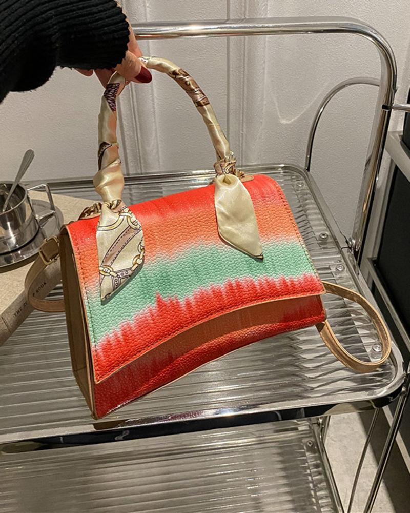 

Tie Dye Print Square Crossbody Bag With Handle, Orange