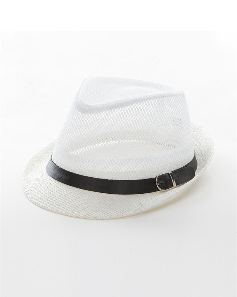 

Solid Mesh Contrast Breathable Sun Hats, White
