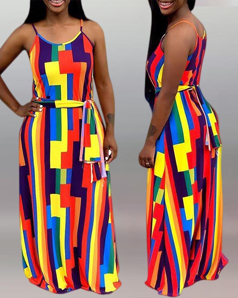 

Spaghetti Strap U Neck Maxi Dress, Yellow
