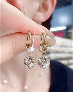 

1Pair Square Faux Zircon Fashionable Drop Earrings, White