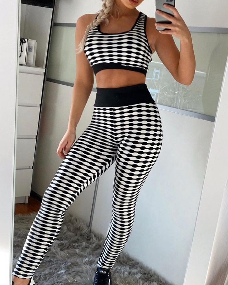 

High Waist Tummy Control Sleeveless Active Sets, Black